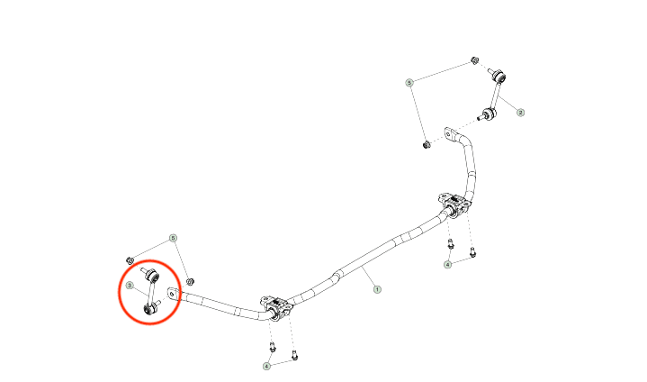 MODEL S/3/X/Y - STABILISATOR RECHTS ACHTER