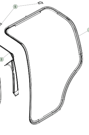 Primary Body Seal Right hand Rear PLASTIC RACETRACK