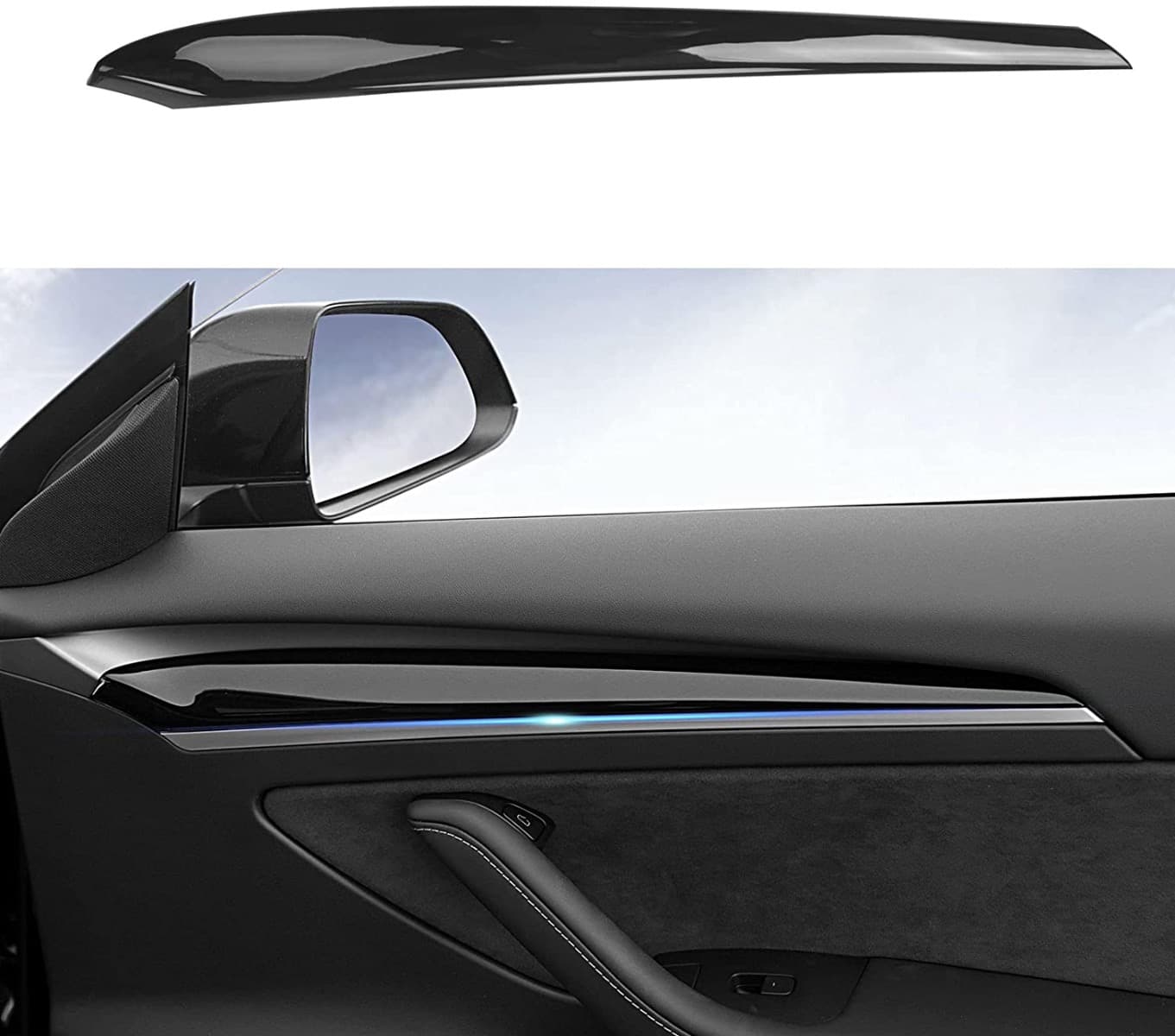 Model 3 (2021)/Y - Zijbekleding Binnenkant Portieren Mat Zwart Set