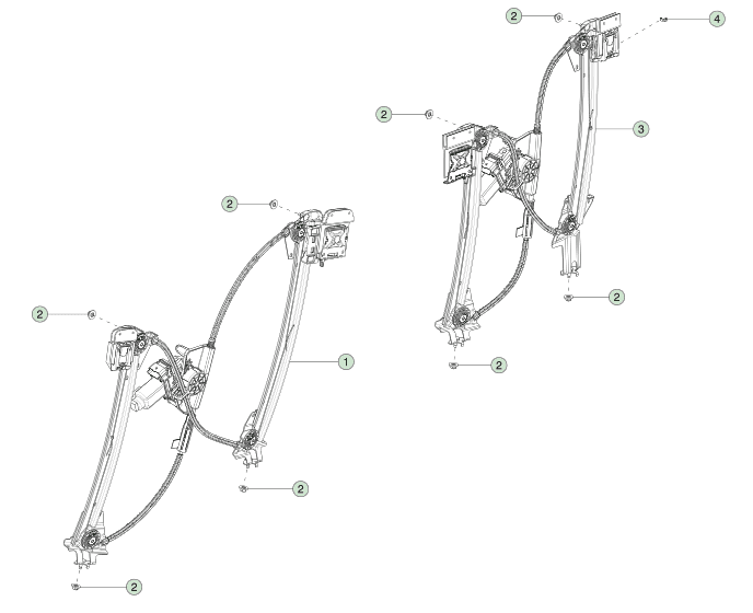 Model S - Raammechanisme