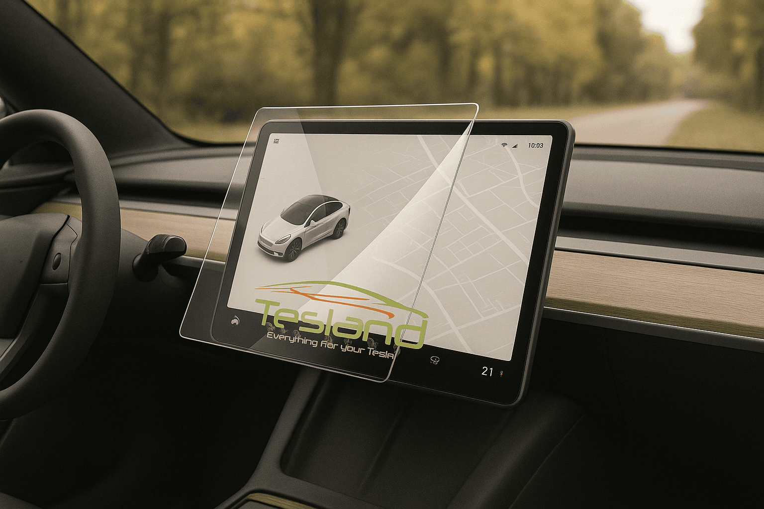 BEELDSCHERM BESCHERMER VOOR HET CENTRALE DISPLAY MODEL Y JUNIPER