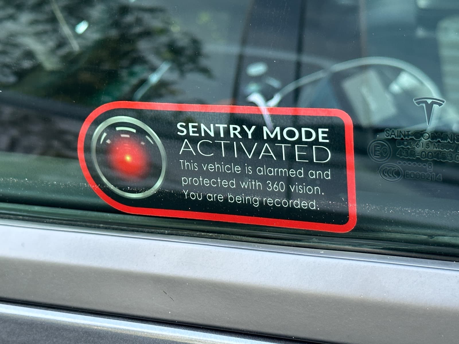 Sentry window sticker