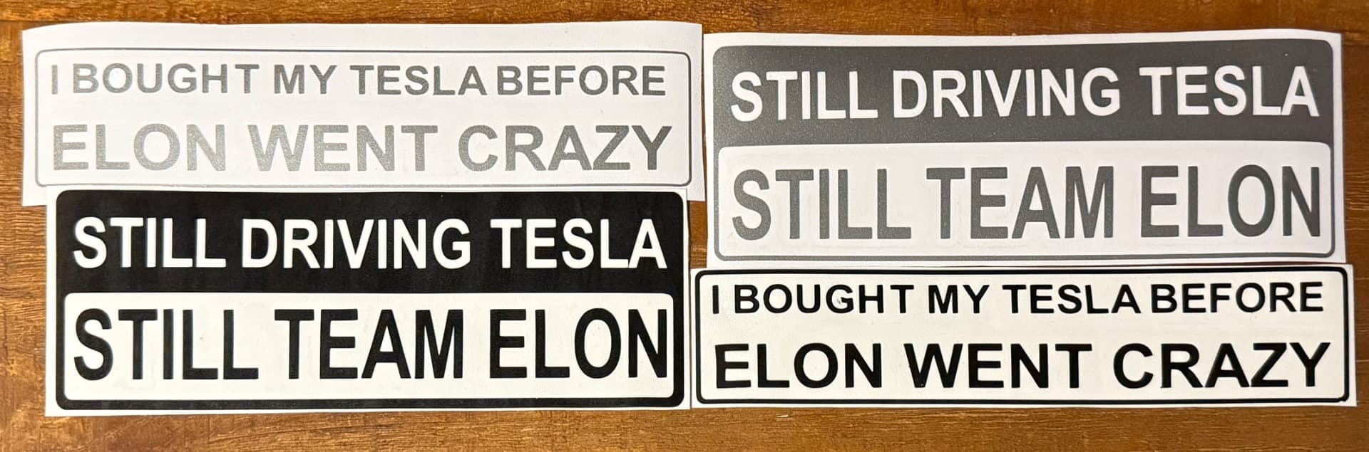 Tesla/Musk Stickers, Hate or Love.