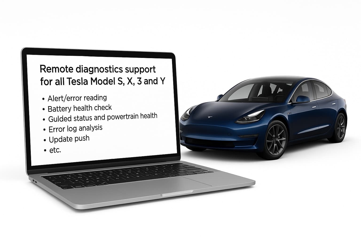 Tesla remote diagnose service